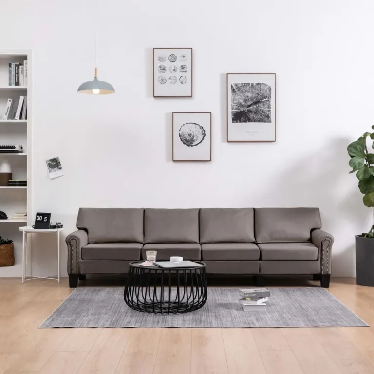4-Sitzer-Sofa Taupe Stoff Couch