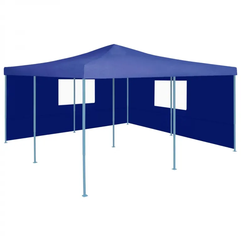 Pop-Up Profi Partyzelt Gartenzelt 2 Seitenwnden 5x5 m Blau Faltpavillon Pavillon