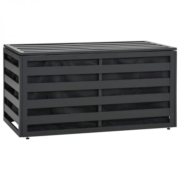 Gartenbox Aluminium 100x50x50 cm Anthrazit Kissenbox Auflagenbox Auflagentruhe