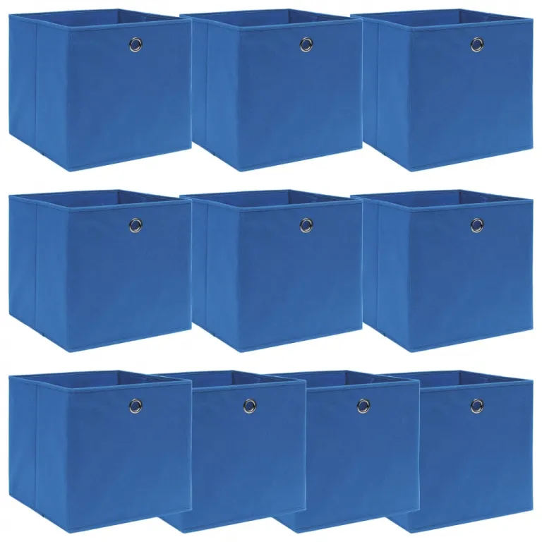 Aufbewahrungsboxen 10 Stk. Blau 323232 cm Stoff