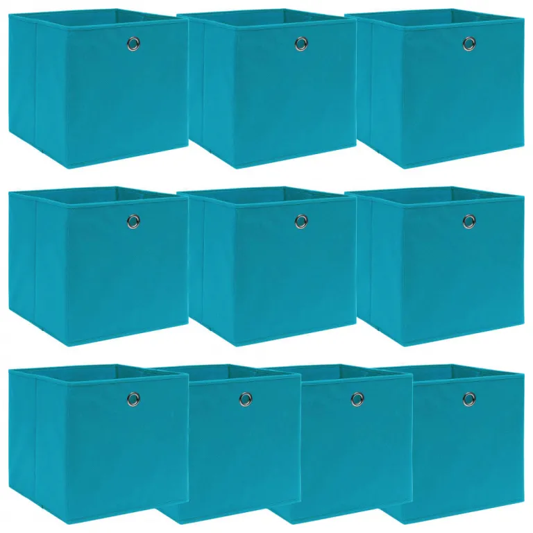 Aufbewahrungsboxen 10 Stk. Babyblau 323232 cm Stoff