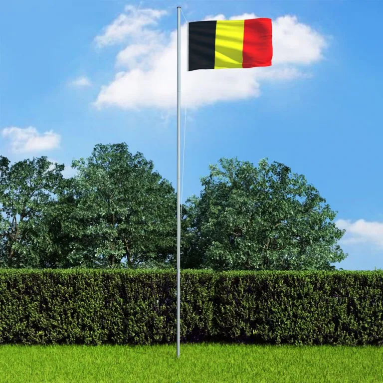 Flagge Belgiens und Mast Aluminium 6,2 m