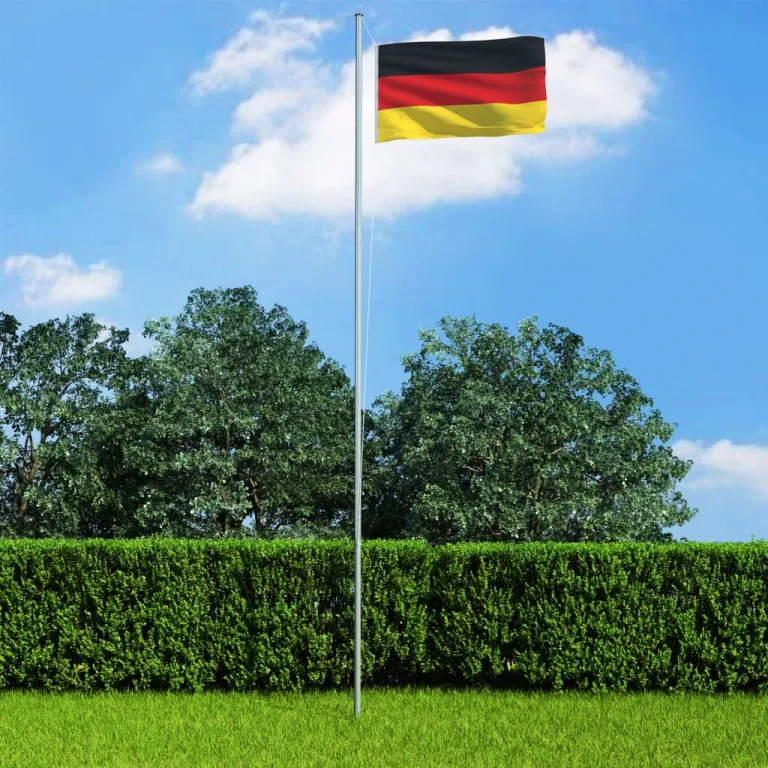 Flagge Deutschlands und Mast Aluminium 6,2 m