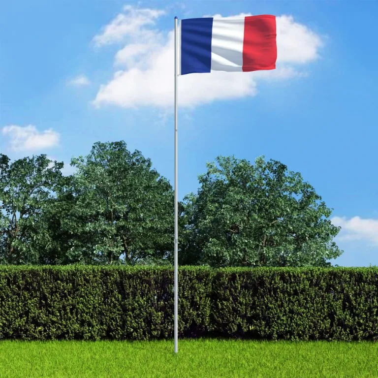 Flagge Frankreichs und Mast Aluminium 6 m