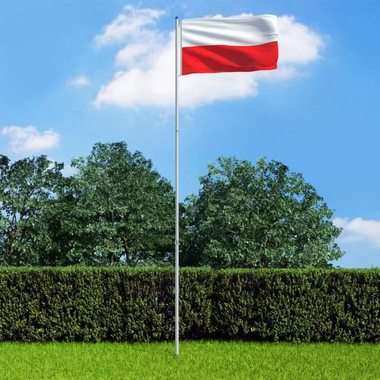 Flagge Polens und Mast Aluminium 6 m