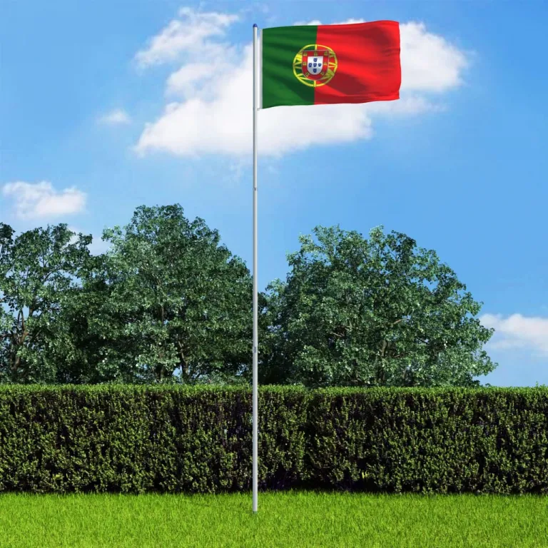 Flagge Portugals und Mast Aluminium 6 m
