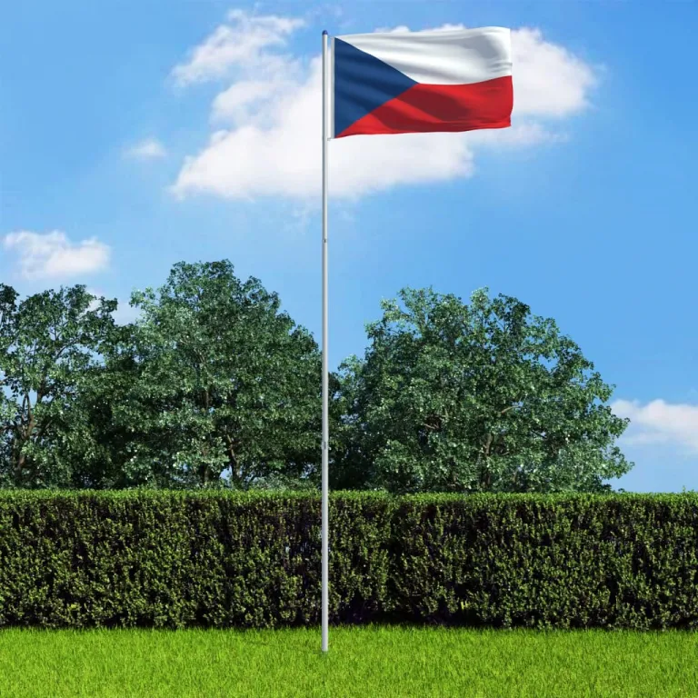 Flagge Tschechiens und Mast Aluminium 6 m