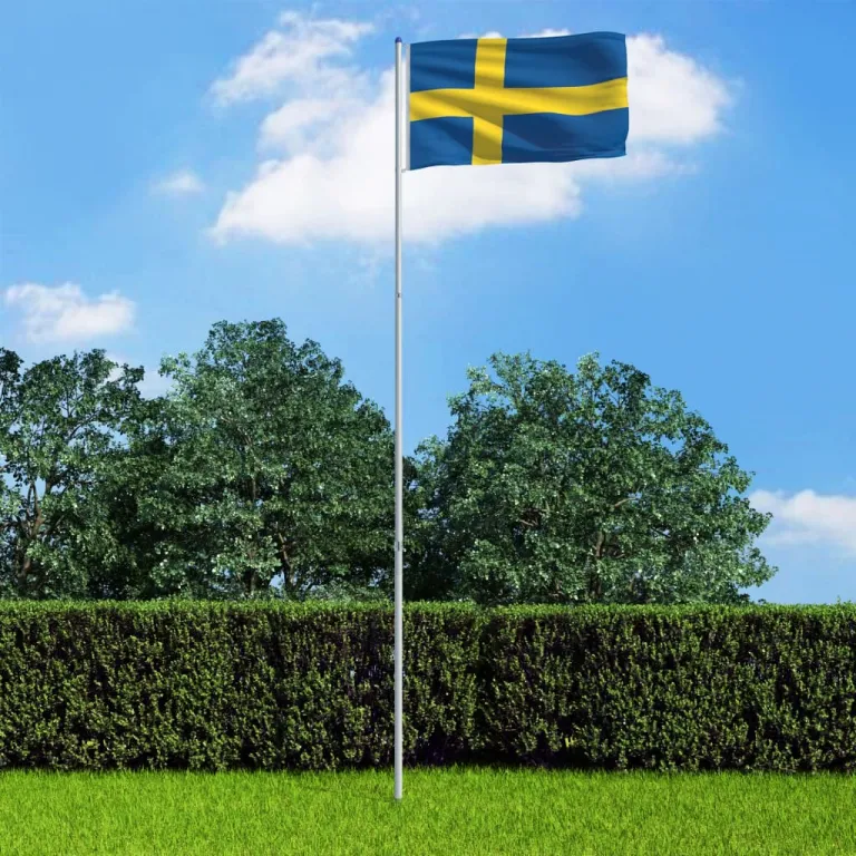 Flagge Schwedens und Mast Aluminium 6 m