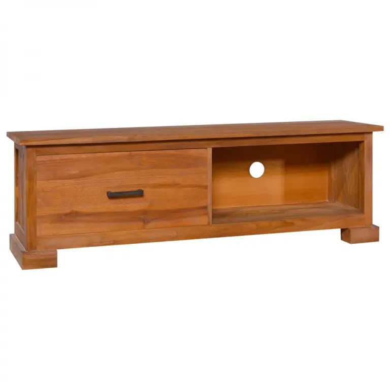 TV-Schrank 112x30x37 cm Massivholz Teak Lowboard