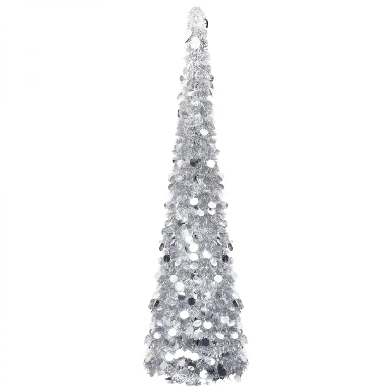 Knstlicher Pop-Up-Weihnachtsbaum Silbern 180 cm PET