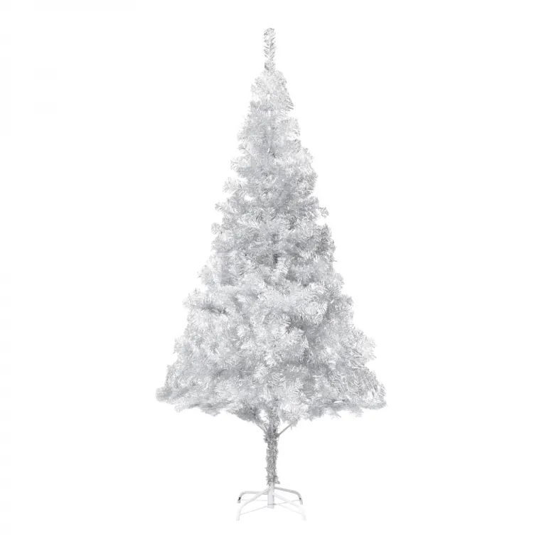 Knstlicher Weihnachtsbaum mit Stnder Silbern 210 cm PET