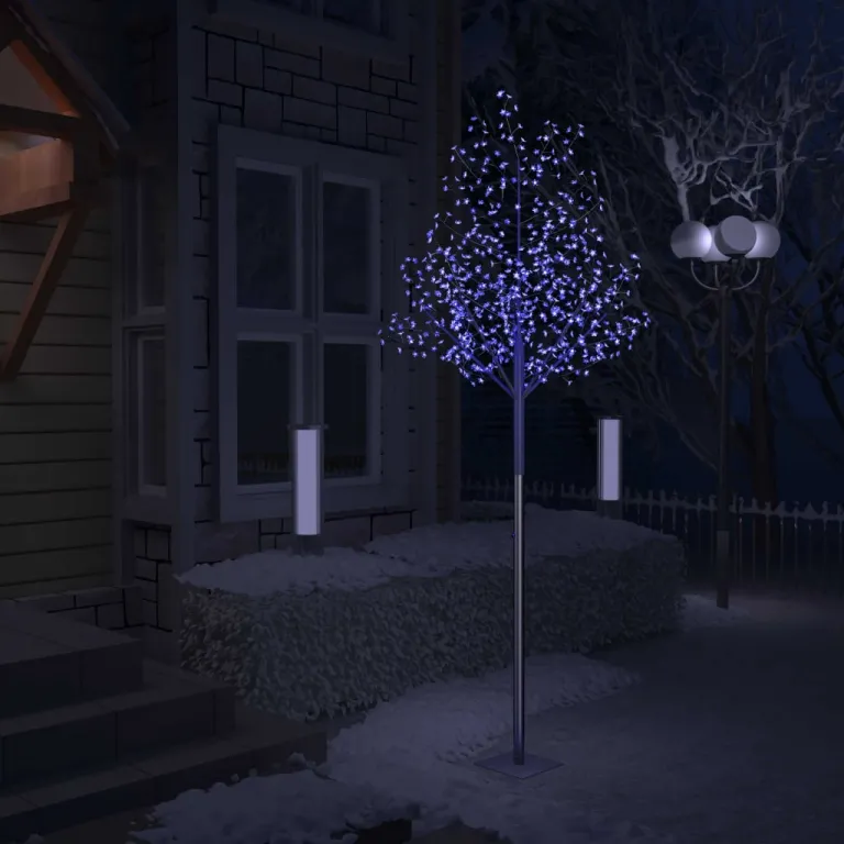 Weihnachtsbaum 600 LEDs Blaues Licht Kirschblten 300 cm