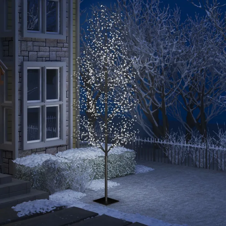 Weihnachtsbaum 1200 LEDs Kaltweies Licht Kirschblten 400 cm