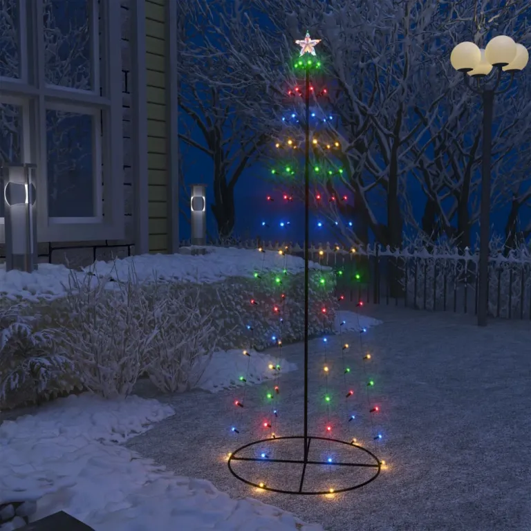 Weihnachtskegelbaum 100 Bunte LEDs Dekoration 70x180 cm