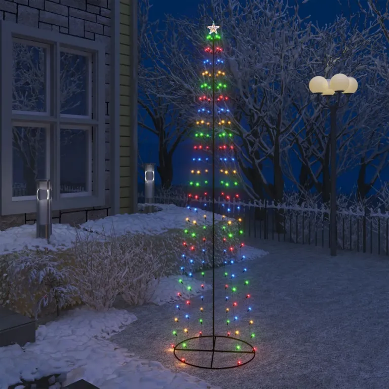 Weihnachtskegelbaum 136 Bunte LEDs Dekoration 70x240 cm
