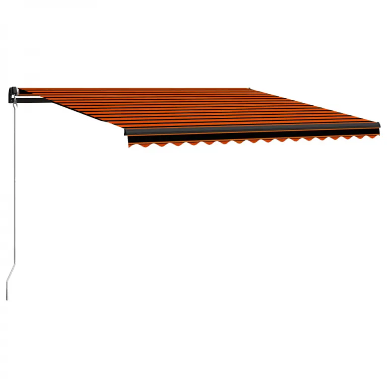 Einziehbare Markise Handbetrieben 400300 cm Orange und Braun Balkon Terrasse