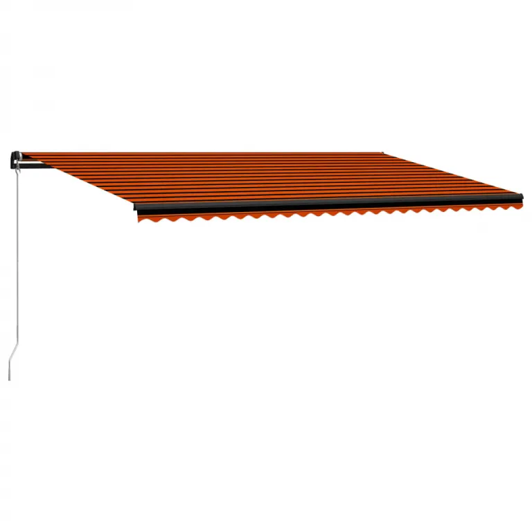 Einziehbare Markise Handbetrieben 600 x 300 cm Orange und Braun Balkon Terrasse