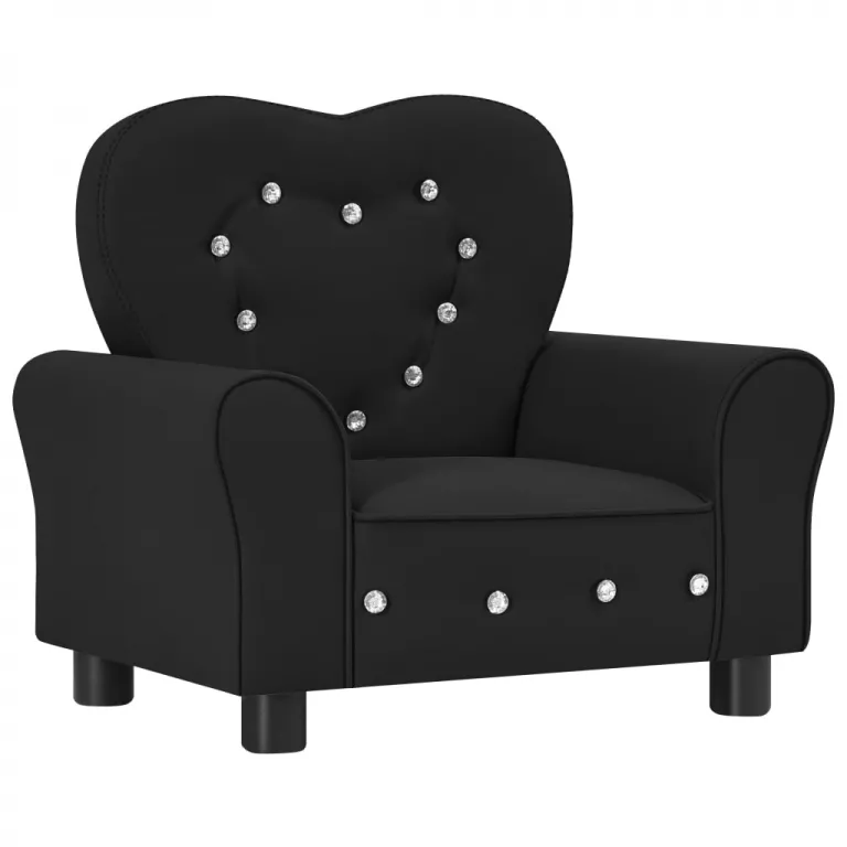 Kindersofa Schwarz Kunstleder