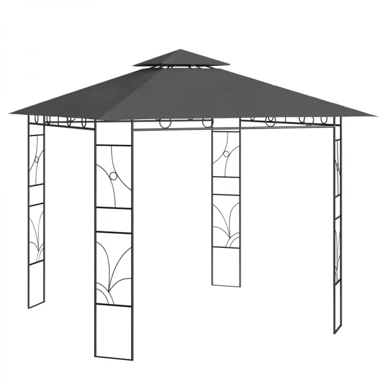 Pavillon Gartenzelt 3x3x2,7 m Anthrazit 160 g / m