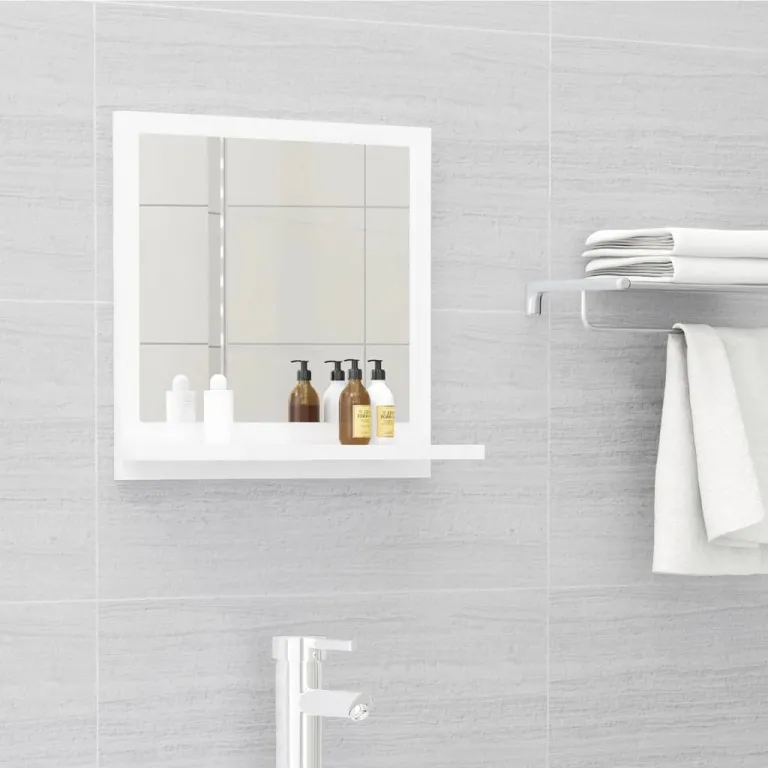 Badezimmerspiegel Badspiegel Badspiegel Hochglanz-Wei 40x10,5x37 cm Holzwerksto