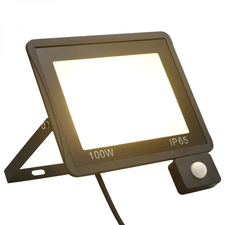 LED-Fluter mit Sensor 100 W Warmwei Baulampe