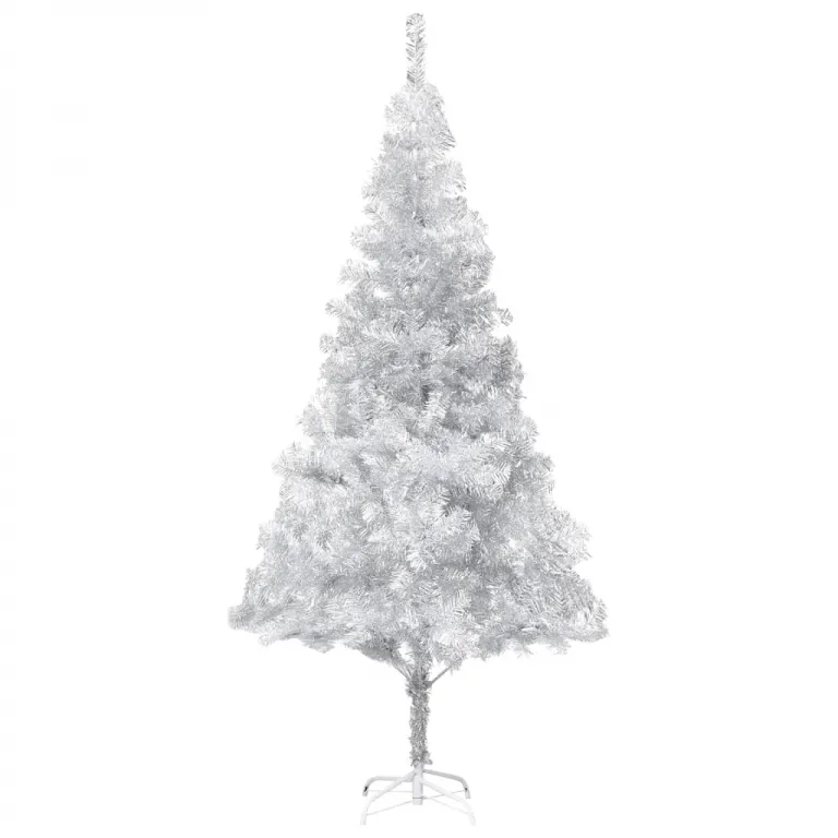 Knstlicher Weihnachtsbaum mit Stnder Silbern 240 cm PET