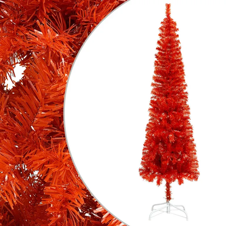 Schlanker Weihnachtsbaum Rot 210 cm