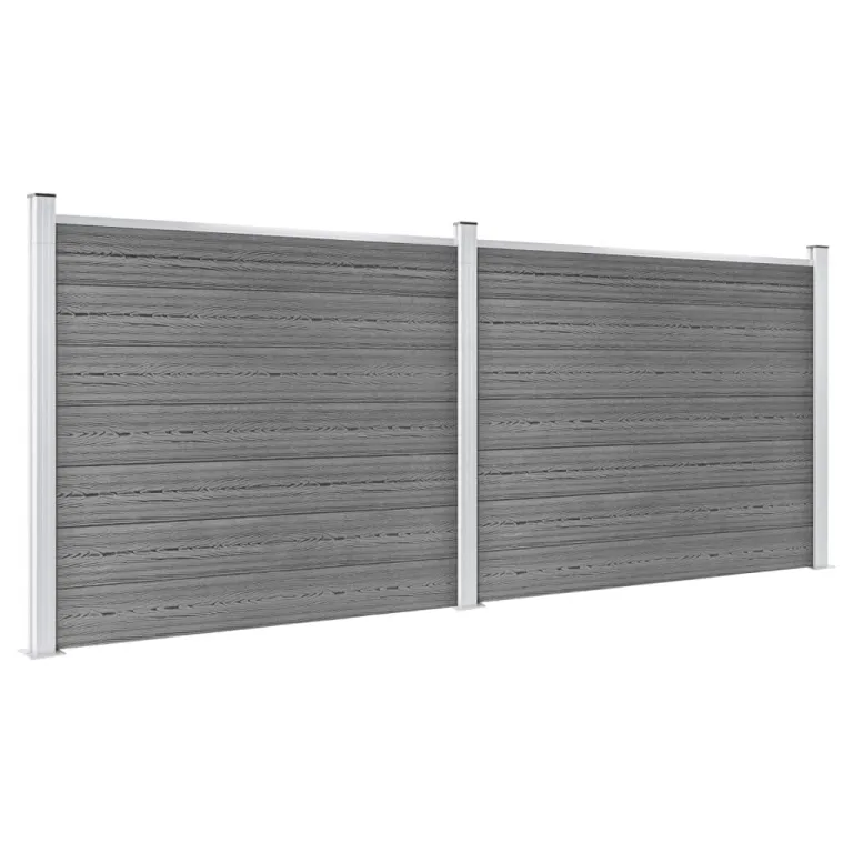 Zaunelement Set WPC 353x146 cm Grau