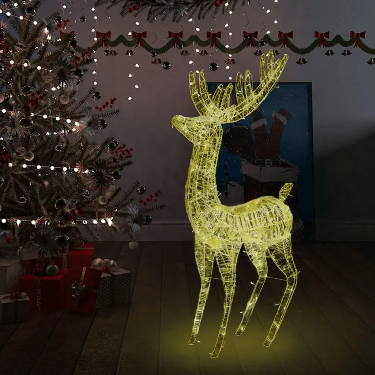 LED-Rentier Weihnachtsdeko XXL Acryl 250 LEDs 180 cm Warmwei
