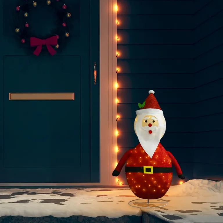 Weihnachtsmann-Figur LED Luxus Stoff 90 cm