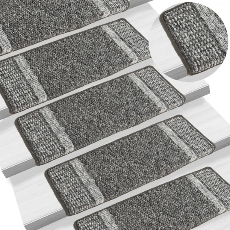 Stufenmatten 15 Stk. Selbstklebend Grau 65x25 cm