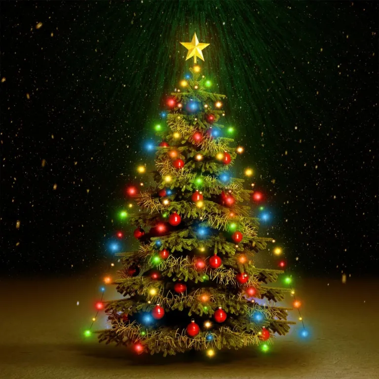 Weihnachtsbaum-Lichternetz mit 210 LEDs Bunt 210 cm Licht Weihnachten Netz