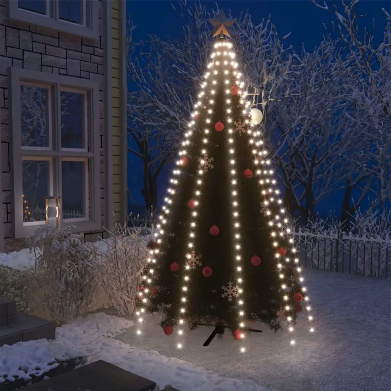 Weihnachtsbaum-Lichternetz mit 250 LEDs Kaltwei 250 cm