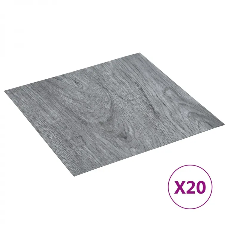 PVC Laminatbden Selbstklebend Dielen Bodenbelag Boden Fliesen 20 Stk. 1,86 m Hellgrau Vinylboden Bodenbelag Fuboden Vinyl