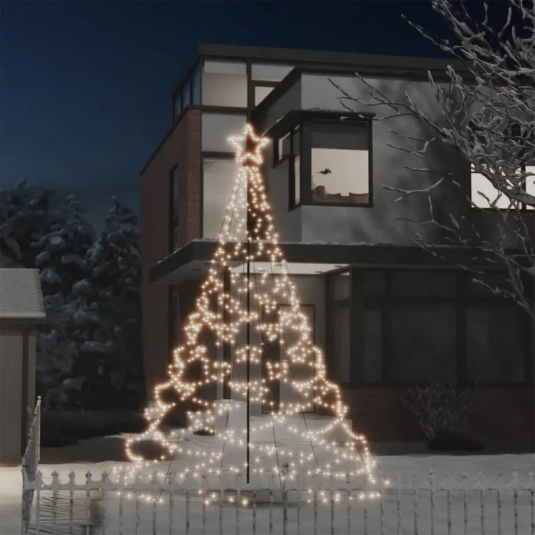 LED-Weihnachtsbaum mit Metallpfosten 500 LEDs Warmwei 3 m