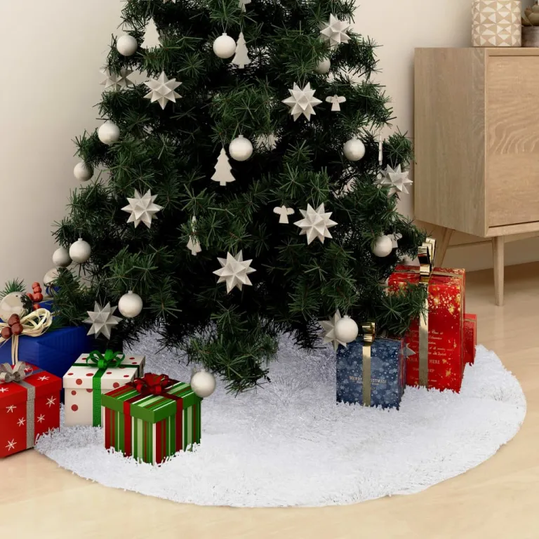 Weihnachtsbaumdecke Wei 150 cm Kunstpelz