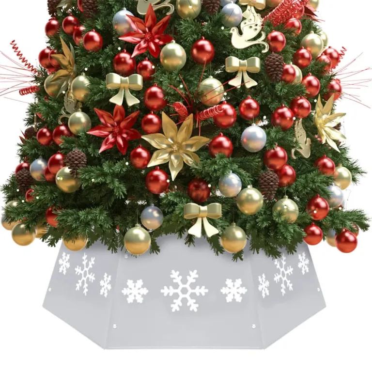 Weihnachtsbaumrock Silbern und Wei 68x25 cm