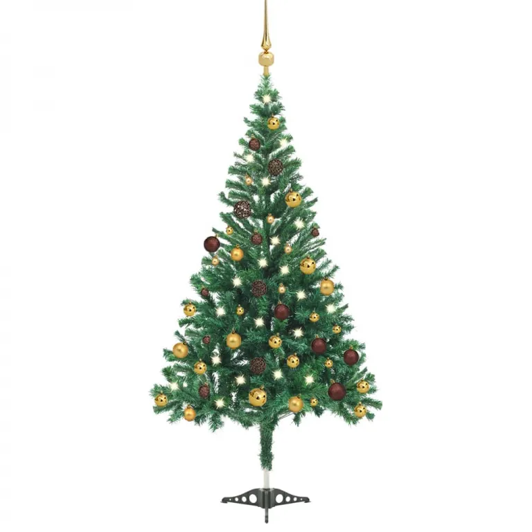 Knstlicher Weihnachtsbaum mit LEDs & Schmuck 180 cm 564 Zweige
