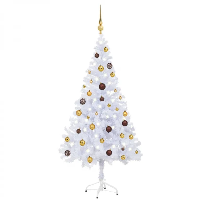 Knstlicher Weihnachtsbaum mit LEDs & Schmuck 150 cm 380 Zweige