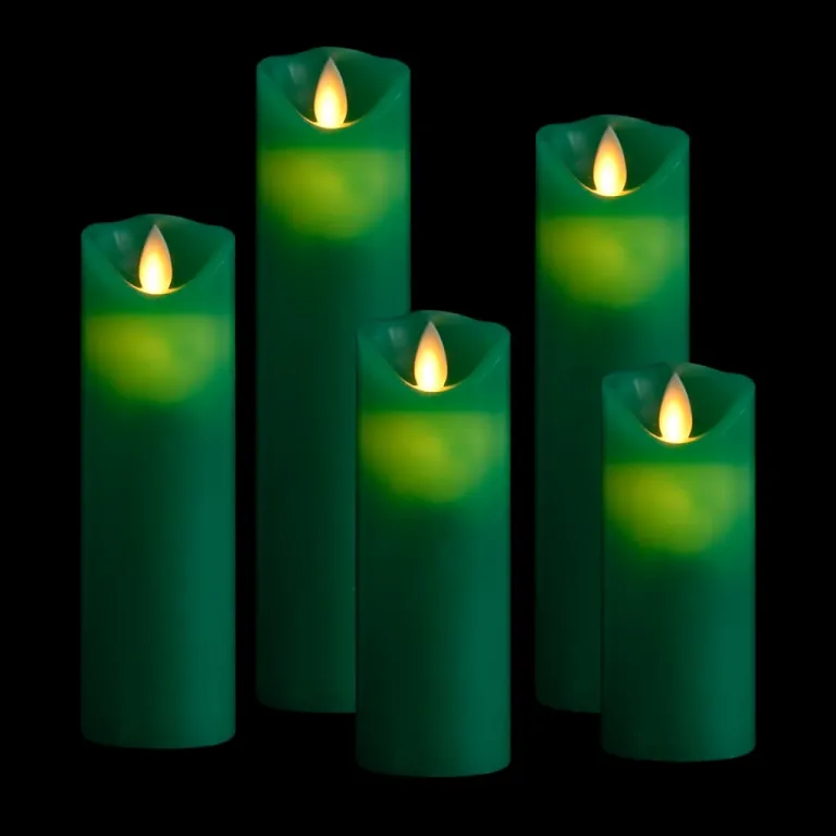 5-tlg. LED-Kerzen-Set Elektrisch mit Fernbedienung Warmwei