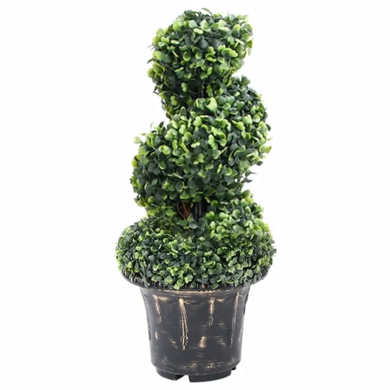 Knstlicher Buchsbaum mit Topf Spiralform Grn 59 cm Pflanze realistisch echt