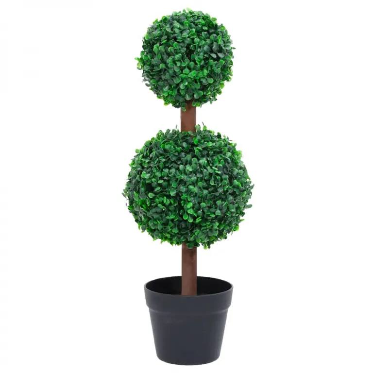 Knstlicher Buchsbaum mit Topf Kugelform Grn 60 cm Pflanze realistisch echt