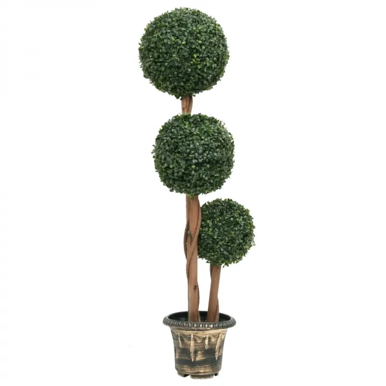 Knstlicher Buchsbaum mit Topf Kugelform Grn 119 cm Pflanze realistisch echt
