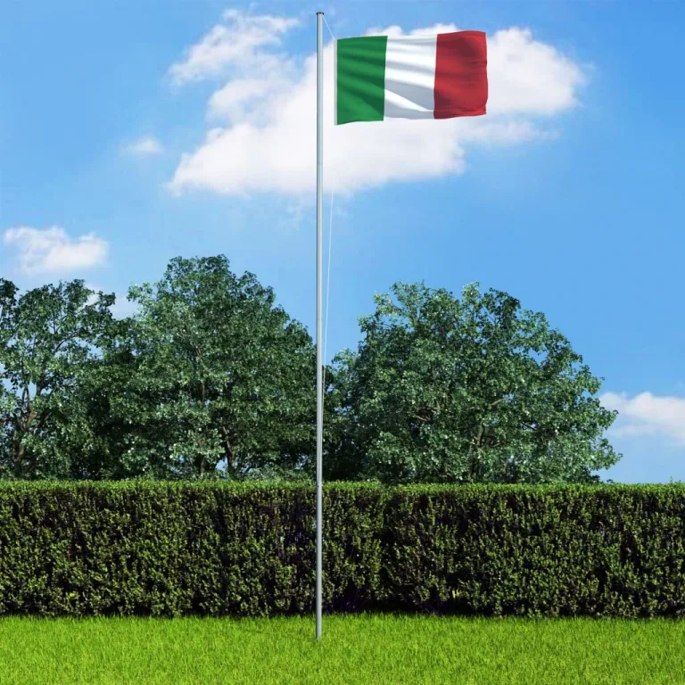Flagge Italiens und Mast Aluminium 4 m