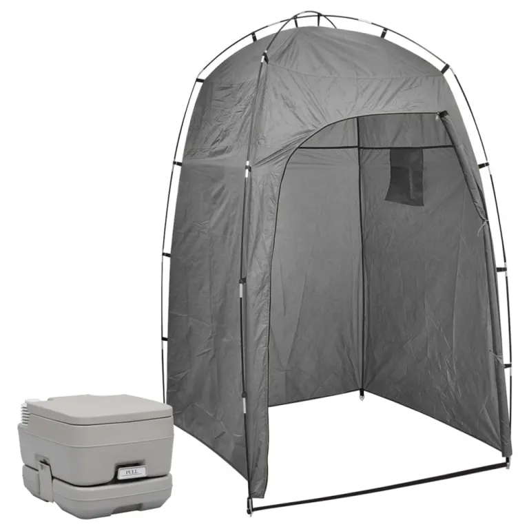 Zelt Kuppelzelt mit Tragbare Campingtoilette mit Zelt 10 10 L