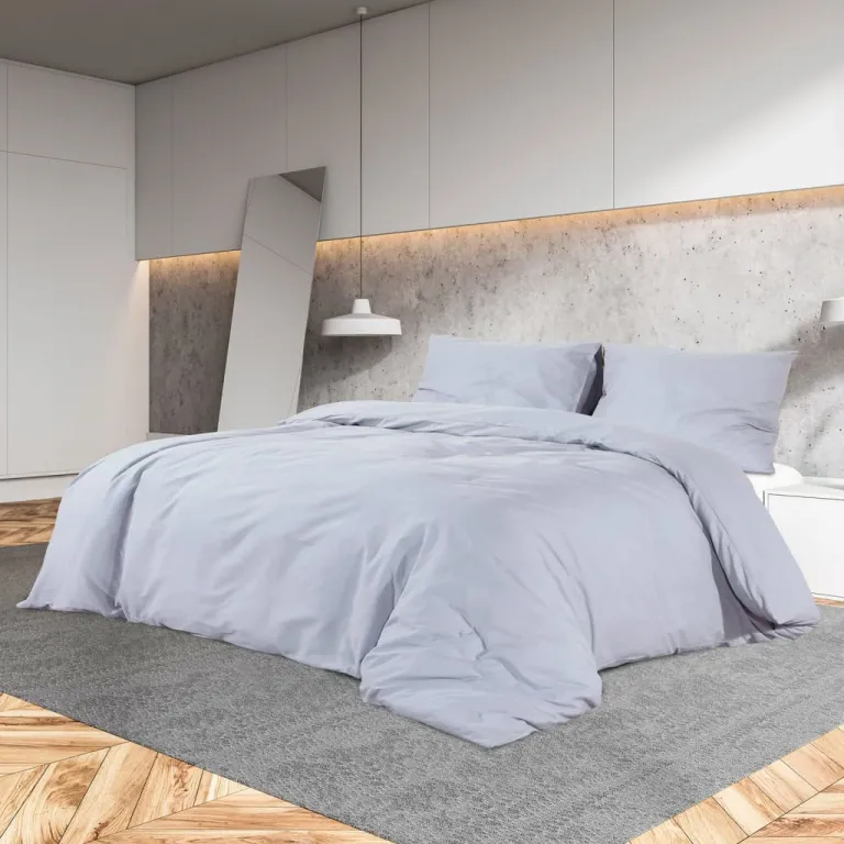 Bettwsche-Set Grau 240x220 cm Baumwolle Bettbezug