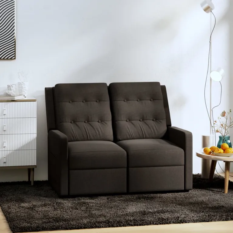 Relaxsofa Liegesofa 2er Sofa Couch 2-Sitzer Braun Stoff