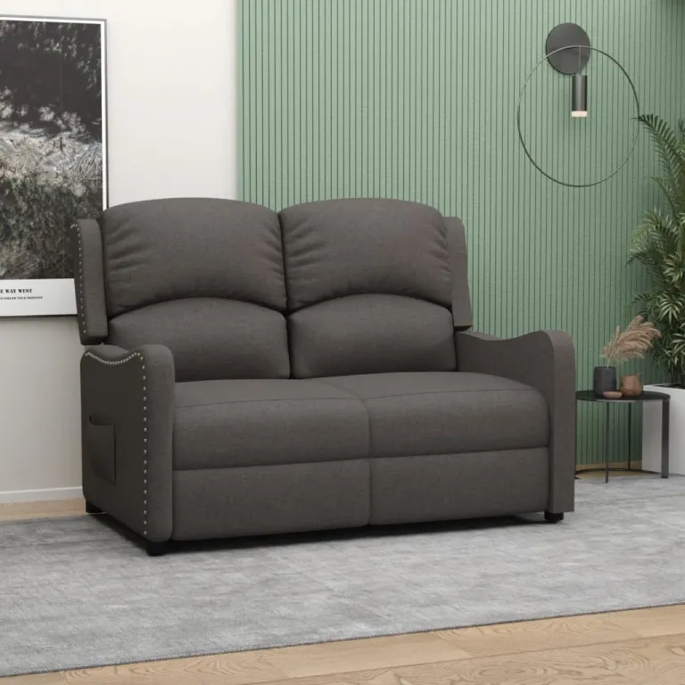 Relaxsofa Liegesofa 2er Sofa Couch verstellbar 2-Sitzer Dunkelgrau Stoff