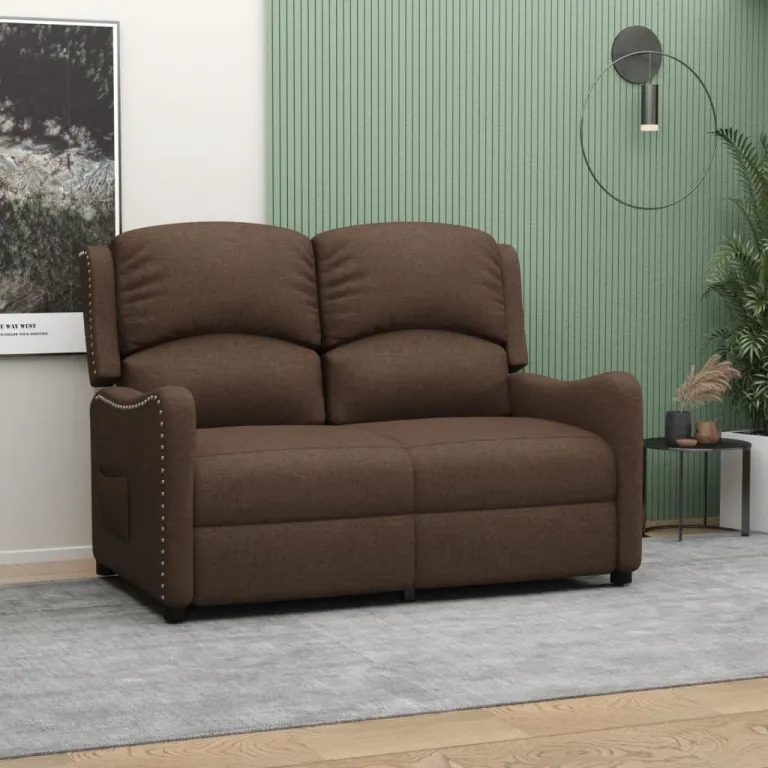 Relaxsofa Liegesofa 2er Sofa Couch verstellbar 2-Sitzer Braun Stoff