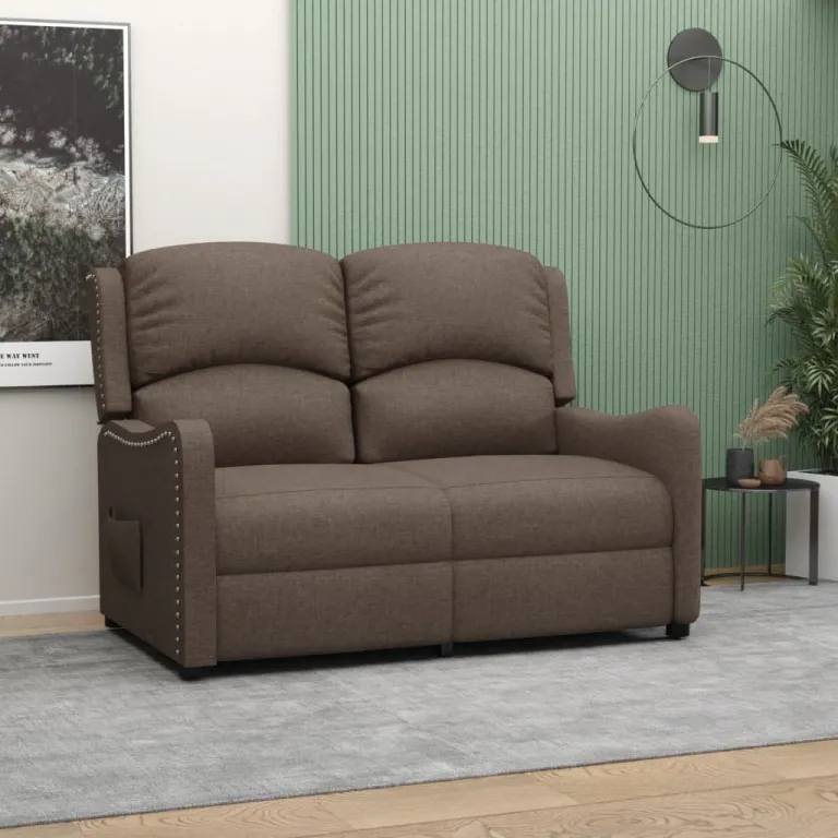 Relaxsofa Liegesofa 2er Sofa Couch verstellbar 2-Sitzer Taupe Stoff